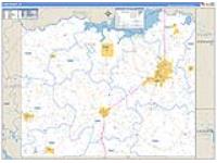Cass, Tx Carrier Route Wall Map