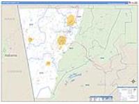 Chattooga, Ga Carrier Route Wall Map