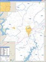 Cherokee, Ok Carrier Route Wall Map