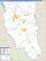Cherokee, Tx Carrier Route Wall Map