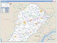Chester, Pa Carrier Route Wall Map