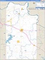 Clay, Tx Carrier Route Wall Map