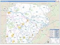 Clearfield, Pa Carrier Route Wall Map