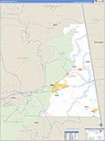 Cleburne, Al Carrier Route Wall Map