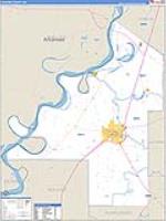 Coahoma, Ms Carrier Route Wall Map