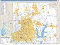 Collin, Tx Carrier Route Wall Map