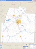 Columbia, Ar Carrier Route Wall Map