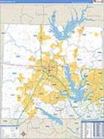 Denton, Tx Carrier Route Wall Map