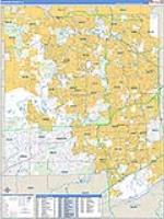 Dupage, Il Carrier Route Wall Map