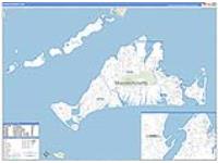 Dukes, Ma Carrier Route Wall Map