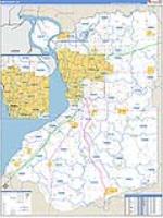 Erie, Ny Carrier Route Wall Map