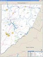 Garrett, Md Carrier Route Wall Map