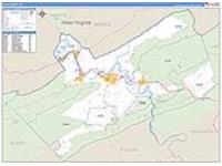 Giles, Va Carrier Route Wall Map