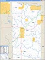 Grady, Ok Carrier Route Wall Map