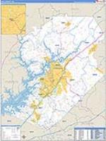 Hall, Ga Carrier Route Wall Map