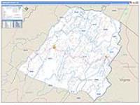 Hampshire, Wv Carrier Route Wall Map