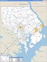 Harford, Md Carrier Route Wall Map