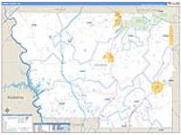 Harris, Ga Carrier Route Wall Map
