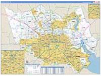 Harris, Tx Carrier Route Wall Map