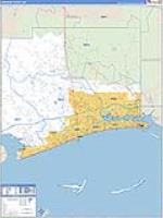 Harrison, Ms Carrier Route Wall Map