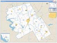 Hill, Tx Carrier Route Wall Map