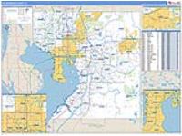 Hillsborough, Fl Carrier Route Wall Map