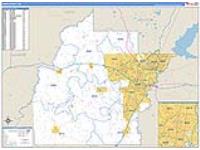 Hinds, Ms Carrier Route Wall Map