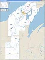 Houghton, Mi Carrier Route Wall Map