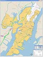 Hudson, Nj Carrier Route Wall Map