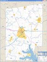 Hunt, Tx Carrier Route Wall Map