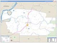 Jefferson, Ms Carrier Route Wall Map