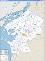 Jefferson, Ny Carrier Route Wall Map