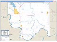 Jefferson, Ok Carrier Route Wall Map