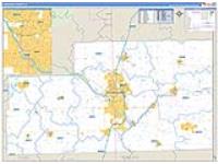 Kankakee, Il Carrier Route Wall Map