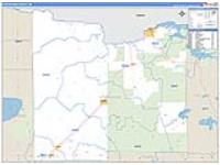 Koochiching, Mn Carrier Route Wall Map