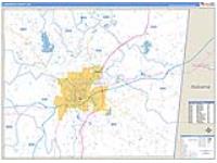Lauderdale, Ms Carrier Route Wall Map
