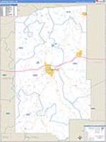Lawrence, Ms Carrier Route Wall Map