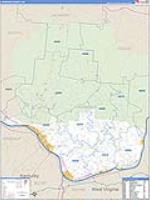 Lawrence, Oh Carrier Route Wall Map