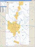 Lee, Ms Carrier Route Wall Map