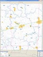 Lincoln, Ok Carrier Route Wall Map