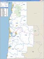 Lincoln, Or Carrier Route Wall Map