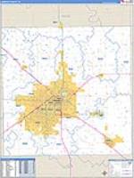 Lubbock, Tx Carrier Route Wall Map
