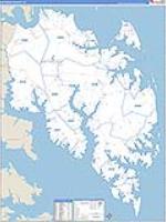 Mathews, Va Carrier Route Wall Map