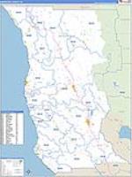 Mendocino, Ca Carrier Route Wall Map