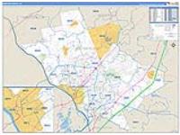 Mercer, Nj Carrier Route Wall Map