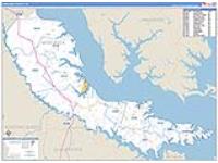 Middlesex, Va Carrier Route Wall Map