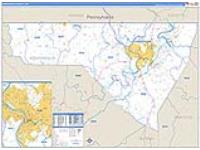 Monongalia, Wv Carrier Route Wall Map