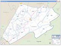 Monroe, Wv Carrier Route Wall Map