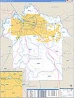 Montgomery, Al Carrier Route Wall Map