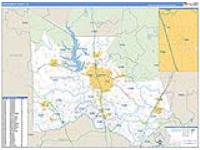 Montgomery, Tx Carrier Route Wall Map